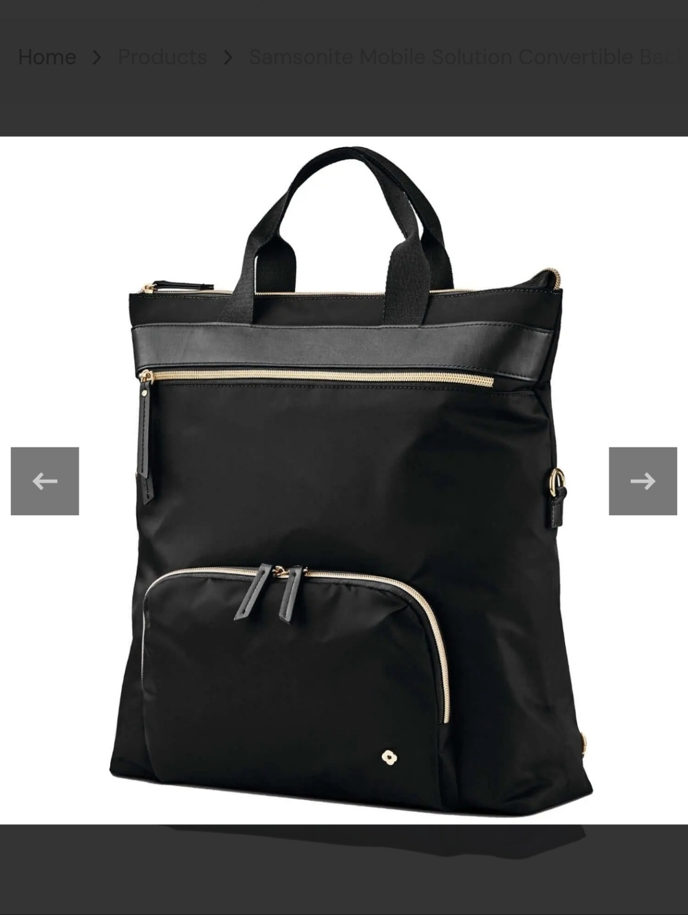Samsonite Womens  Black Convertible Laptop Travel Backpack - Branded SVM